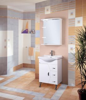 Шкаф-зеркало с подсветкой Onika Луна 206014 правый 60см белый